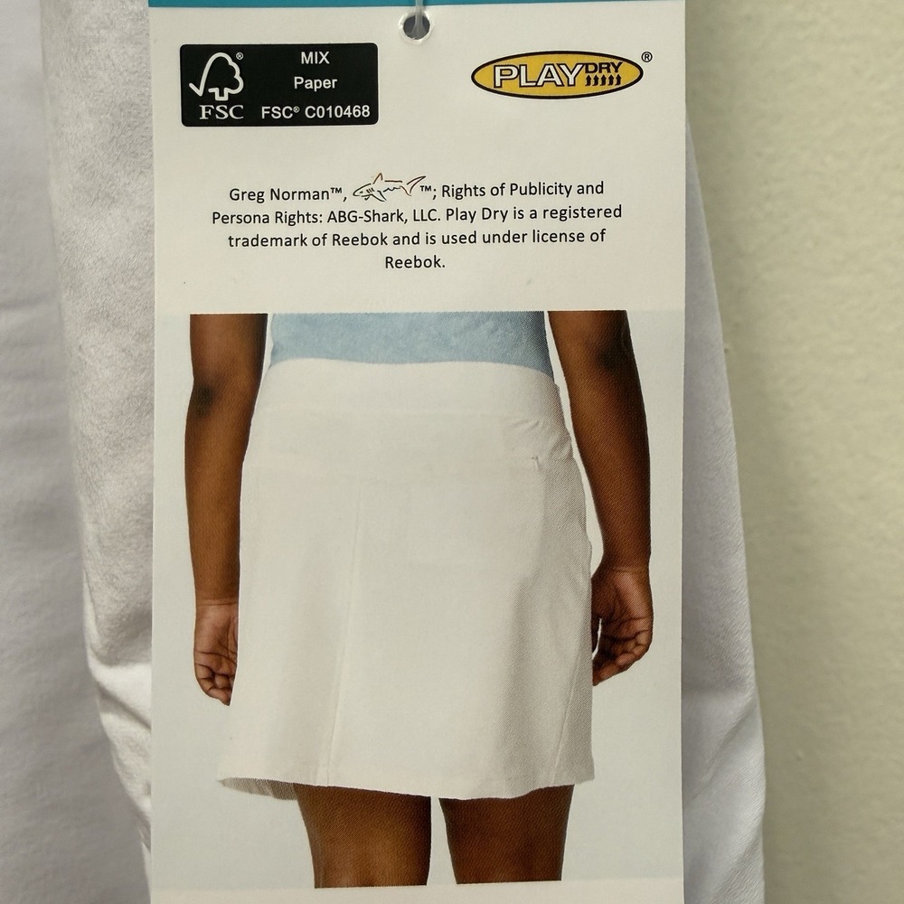 Greg Norman Skort Womens 2X White Golf Skirt Stretch Performance NWT - Picture 2 of 14